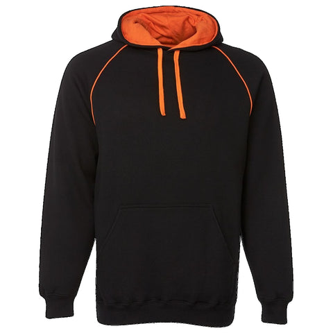Image of JBs Adult Contrast Fleecy Hoodie, Colour: Black/Orange