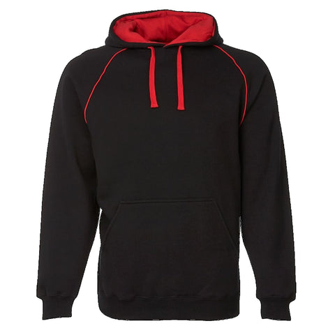 Image of JBs Adult Contrast Fleecy Hoodie, Colour: Black/Red