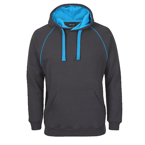 Image of JBs Adult Contrast Fleecy Hoodie, Colour: Gunmetal/Aqua