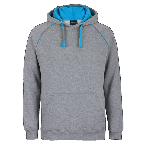 Image of JBs Adult Contrast Fleecy Hoodie, Colour: 13% Marle/Aqua
