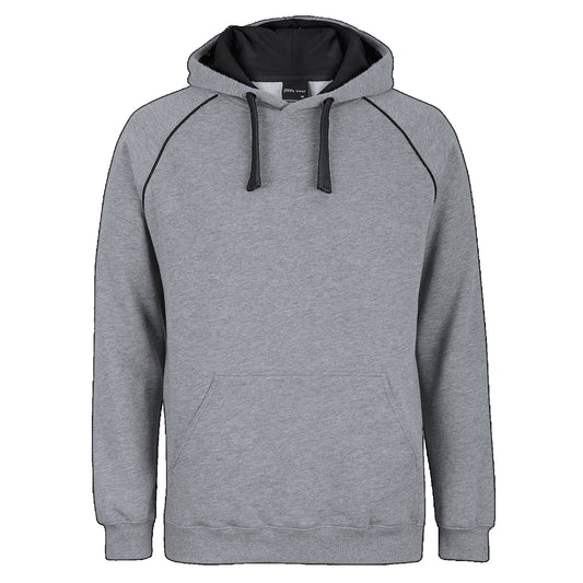 JBs Adult Contrast Fleecy Hoodie, Colour: 13% Marle/Black