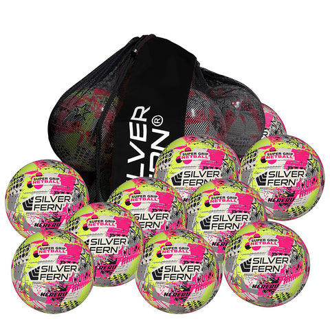Image of Kereru Netball - 10 Pack, Colour: White/Pink/Yellow/Silver, Size: 5