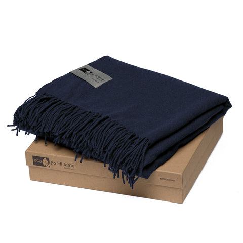 Image of Mt Lodge Merino Blanket, Colour: Navy