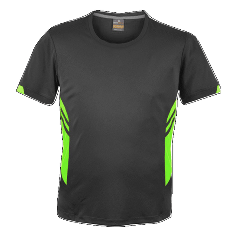 Image of Mens Tasman Tee, Colour: Slate/Neon Green