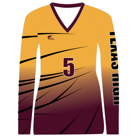 Image of Long Sleeve Womens Volleyball Top, Type: A190008LSV