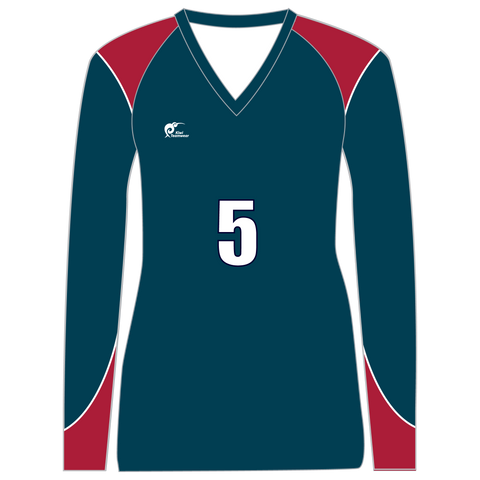 Image of Long Sleeve Womens Volleyball Top, Type: A190013LSV