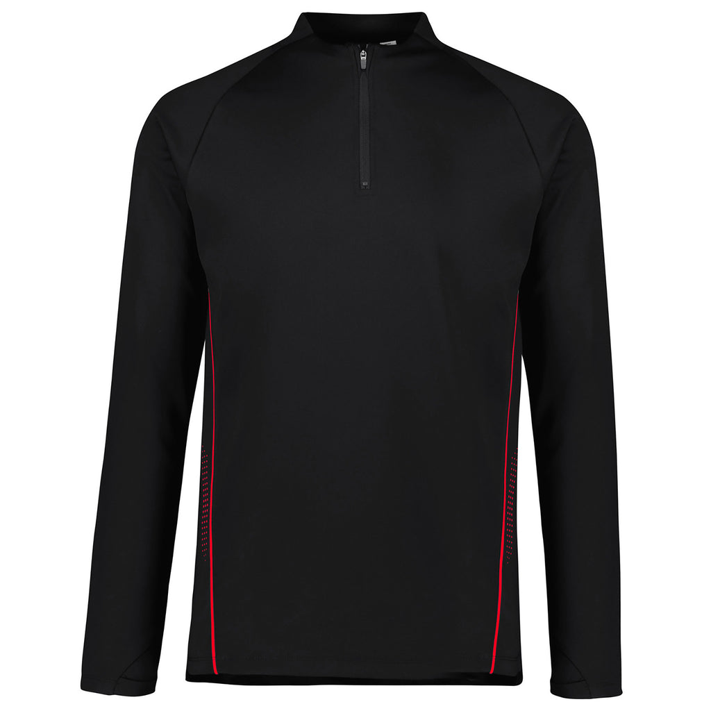 Mens Balance Mid Layer Top, Colour: Black/Red