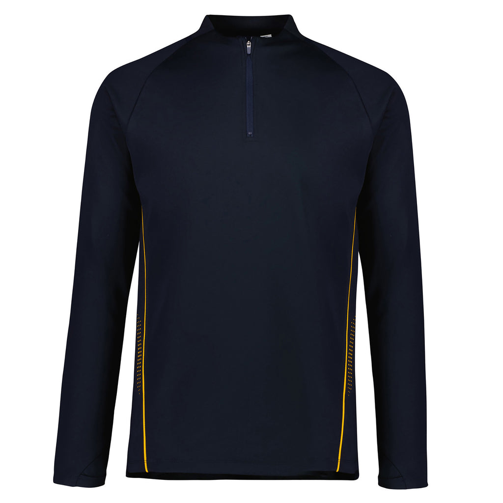 Mens Balance Mid Layer Top, Colour: Navy/Gold