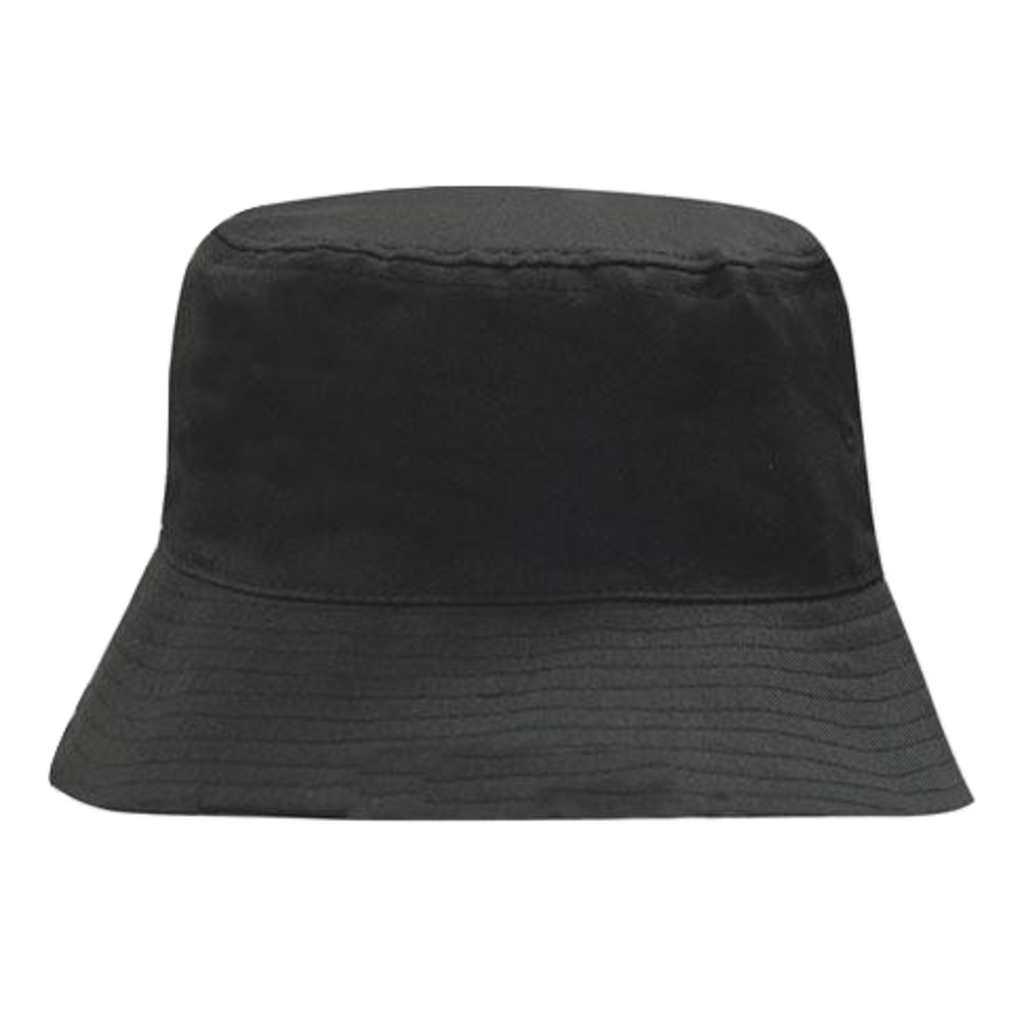 Breathable Poly Twill Bucket Hat, Size: L/XL, Colour: Black