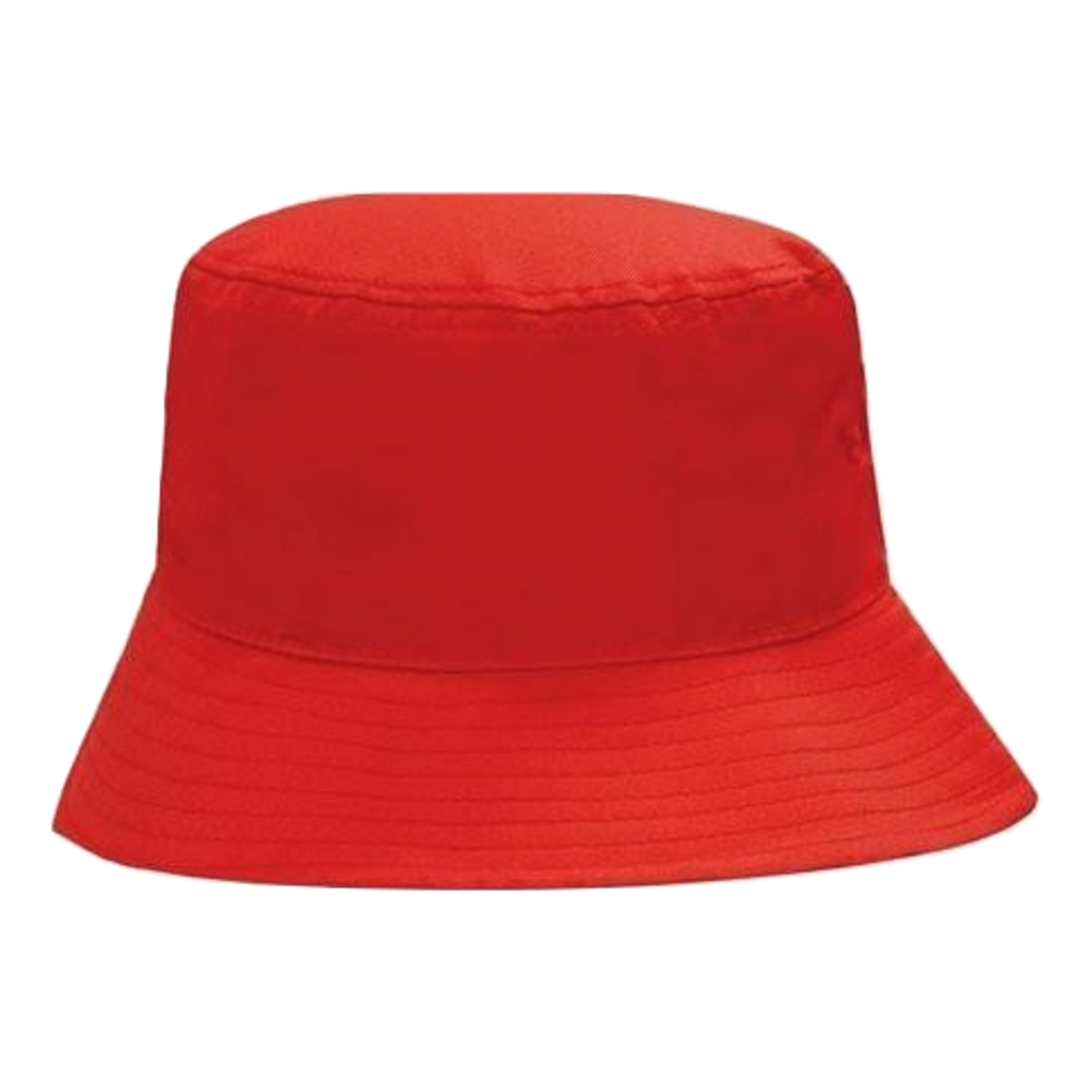 Breathable Poly Twill Bucket Hat, Size: L/XL, Colour: Red