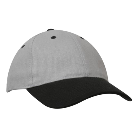 Image of Brushed Heavy Cotton Cap, Colour: Grey/Black