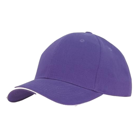 Image of Brushed Heavy Cotton with Sandwich Trim, Colour: Purple/White