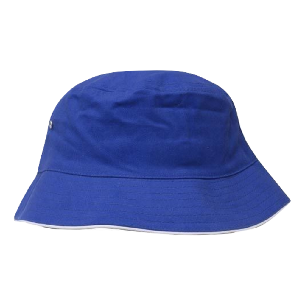 Brushed Sports Twill Bucket Hat, Size: L/XL, Colour: Royal/White