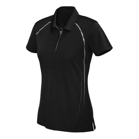 Image of Womens Cyber Polo, Colour: Black/Silver