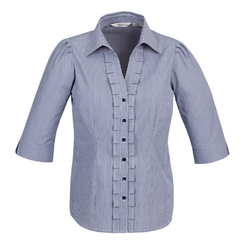 Image of Womens Edge Shirt, Style: 3/4 Sleeve, Colour: Blue