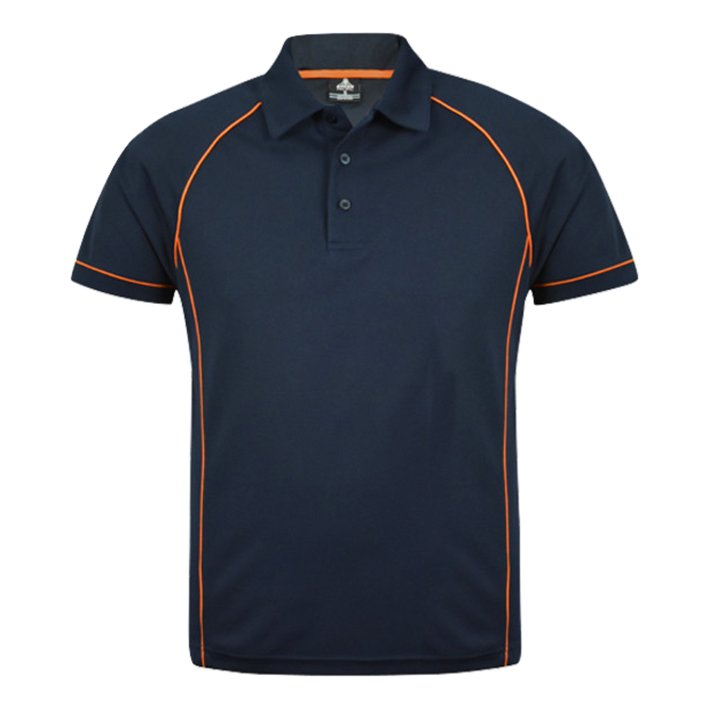 Mens Endeavour Polo, Colour: Navy/Fluro Orange