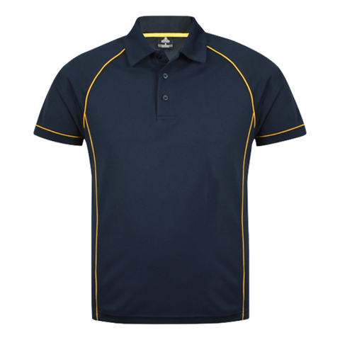Image of Mens Endeavour Polo, Colour: Navy/Gold