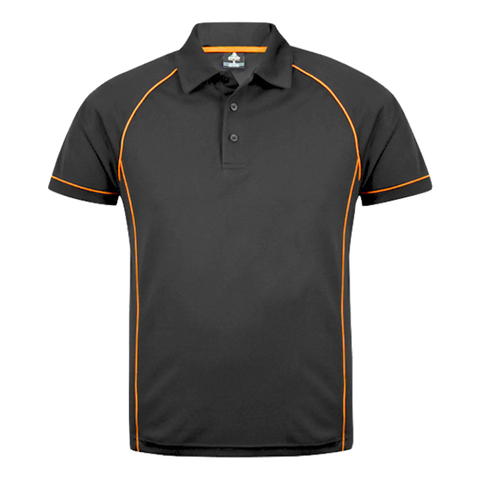 Image of Mens Endeavour Polo, Colour: Slate/Fluro Orange