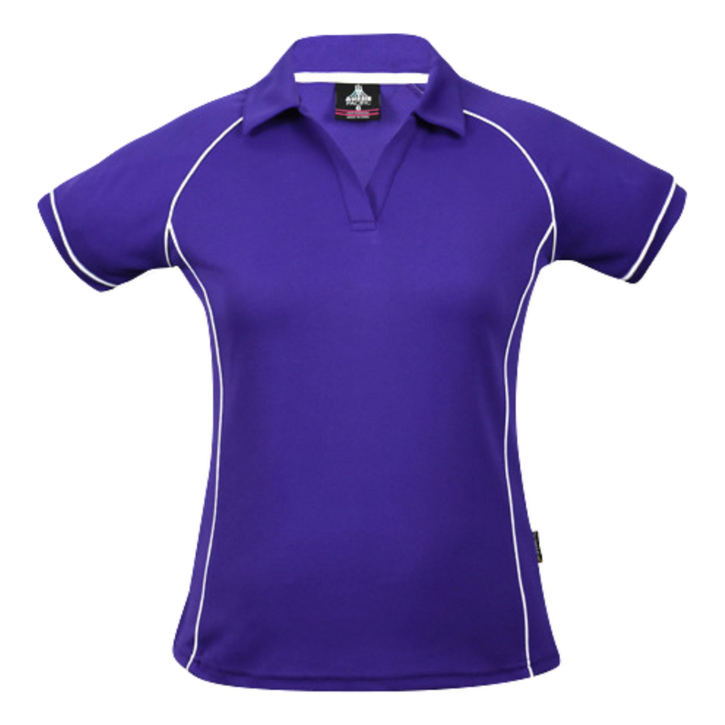 Womens Endeavour Polo, Colour: Purple/White