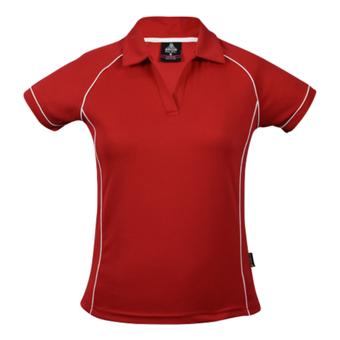 Image of Womens Endeavour Polo, Colour: Red/White
