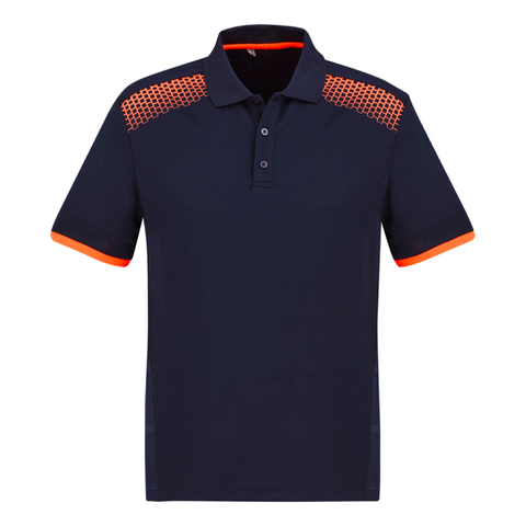Image of Mens Galaxy Polo, Colour: Navy/Fl Orange