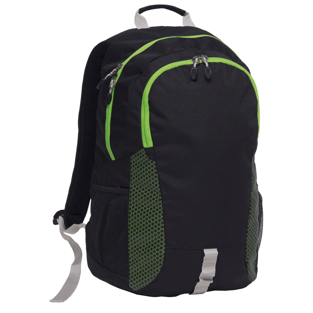 Grommet Backpack, Colour: Black/Lime
