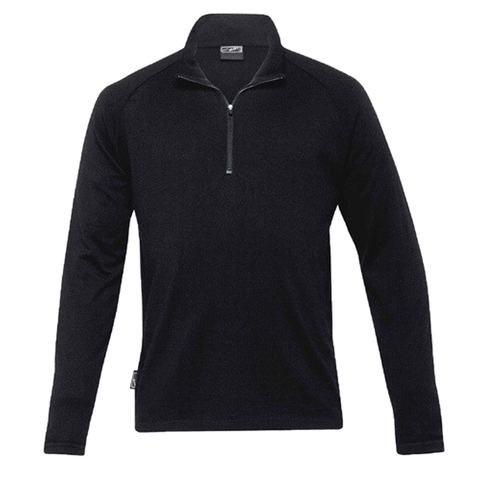 Image of Mens Merino Zip Pullover, Colour: Black