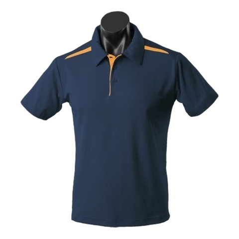 Image of Mens Paterson Polo, Colour: Navy/Gold