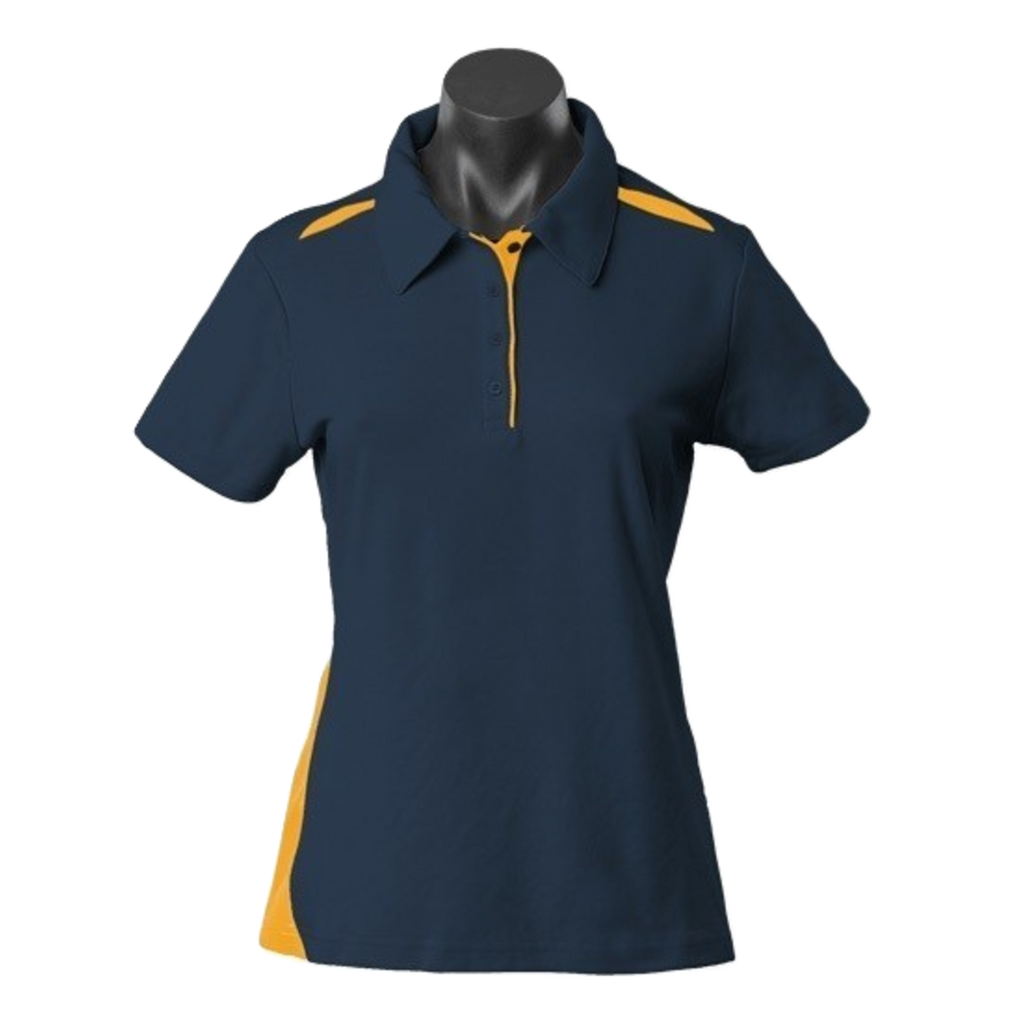 Womens Paterson Polo, Colour: Navy/Gold