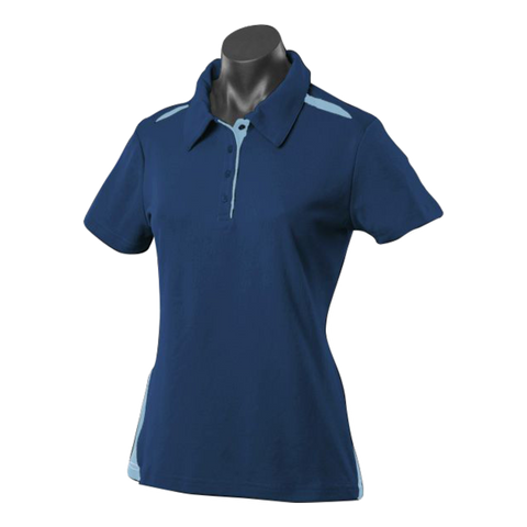 Image of Womens Paterson Polo, Colour: Navy/Sky
