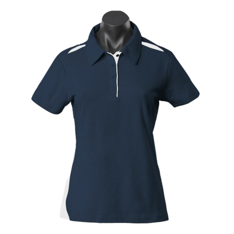 Image of Womens Paterson Polo, Colour: Navy/White