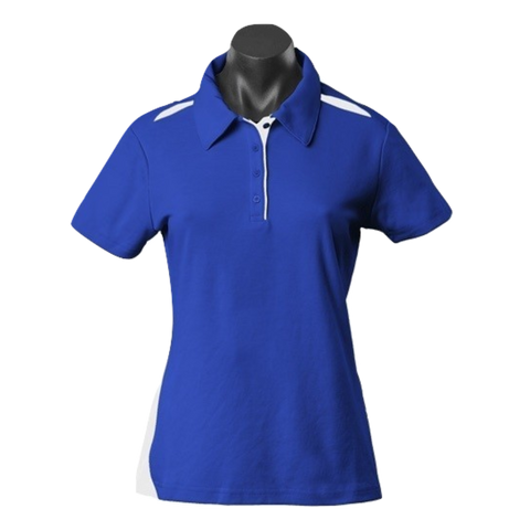 Image of Womens Paterson Polo, Colour: Royal/White