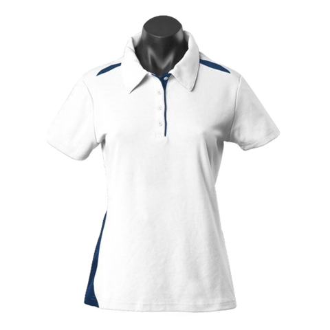 Image of Womens Paterson Polo, Colour: White/Navy