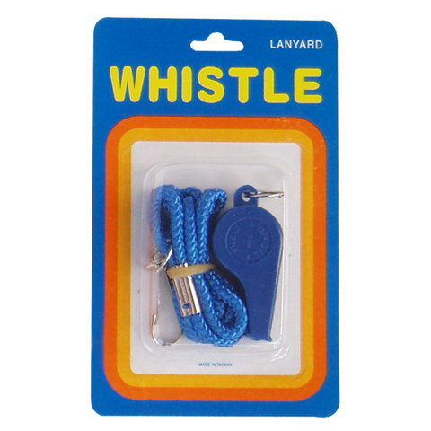 Image of Plastic Whistle, Size: Small (Single with Lanyard, Blister Pack)