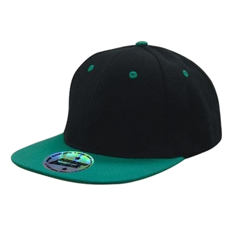 Image of Premium American Twill with Snap Back Pro Styling - Two Tone, Colour: Black/Emerald