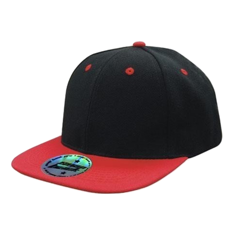 Image of Premium American Twill with Snap Back Pro Styling - Two Tone, Colour: Black/Red