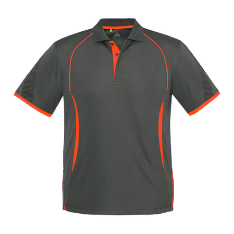 Image of Mens Razor Polo, Colour: Grey/Fl Orange