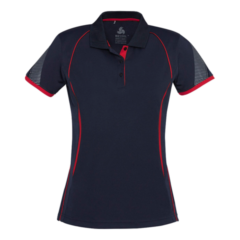 Image of Womens Razor Polo, Colour: Navy/Red