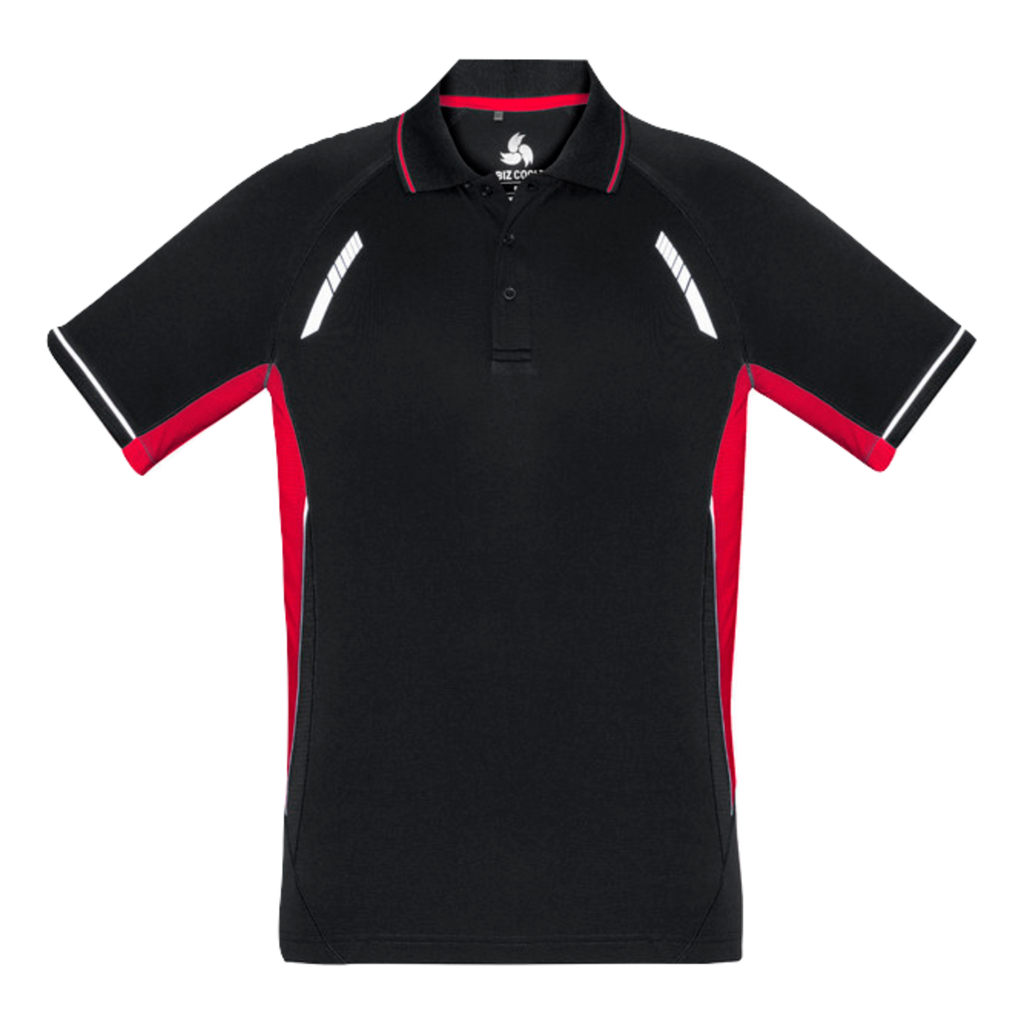 Mens Renegade Polo, Colour: Black/Red/Silver