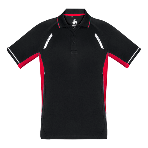 Image of Mens Renegade Polo, Colour: Black/Red/Silver