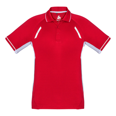 Image of Mens Renegade Polo, Colour: Red/White/Silver