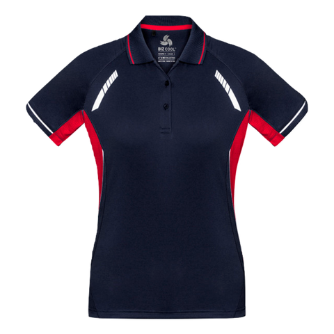 Image of Womens Renegade Polo, Colour: Navy/Red/Silver