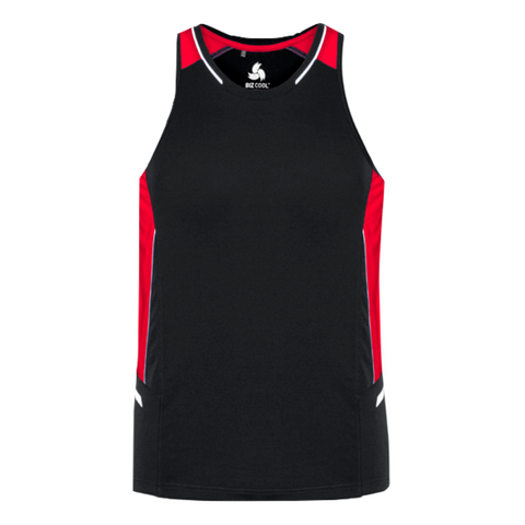 Image of Mens Renegade Singlet, Colour: Black/Red/Silver
