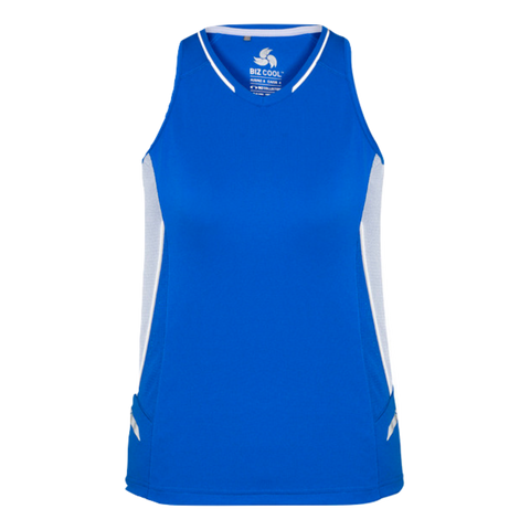 Image of Womens Renegade Singlet, Colour: Royal/White/Silver