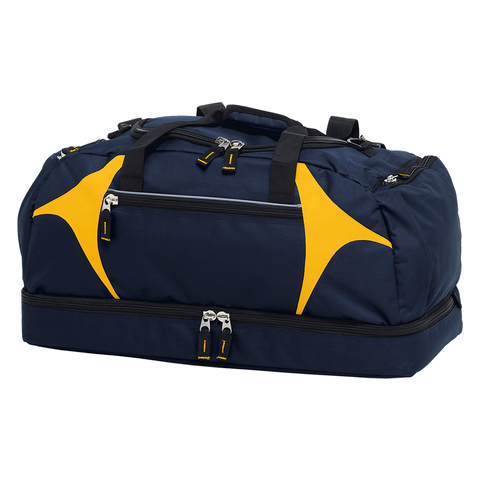 Image of Spliced Zenith Sports Bag, Colour: Navy/Gold