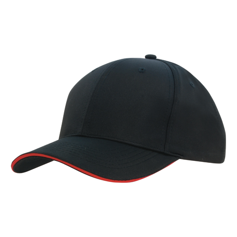 Image of Sports Ripstop with Sandwich Trim, Colour: Black/Red