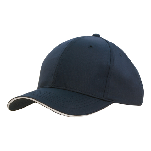 Image of Sports Ripstop with Sandwich Trim, Colour: Navy/White