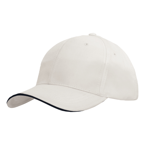 Image of Sports Ripstop with Sandwich Trim, Colour: White/Navy