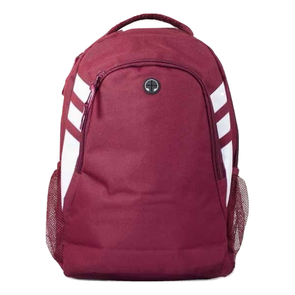 Tasman Backpack, Colour: Maroon/White