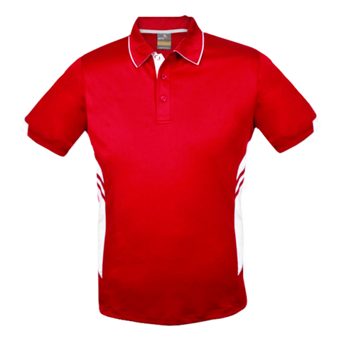 Image of Mens Tasman Polo, Colour: Red/White